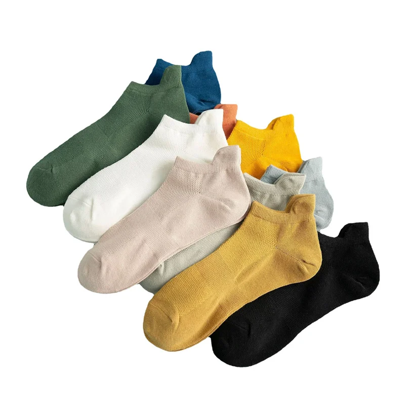 5 двойки/компл. Мъжки Окото Памучни Чорапи до глезена Дишащи Плитки Невидими за Мъже и мъжки Ежедневни Къси чорапи