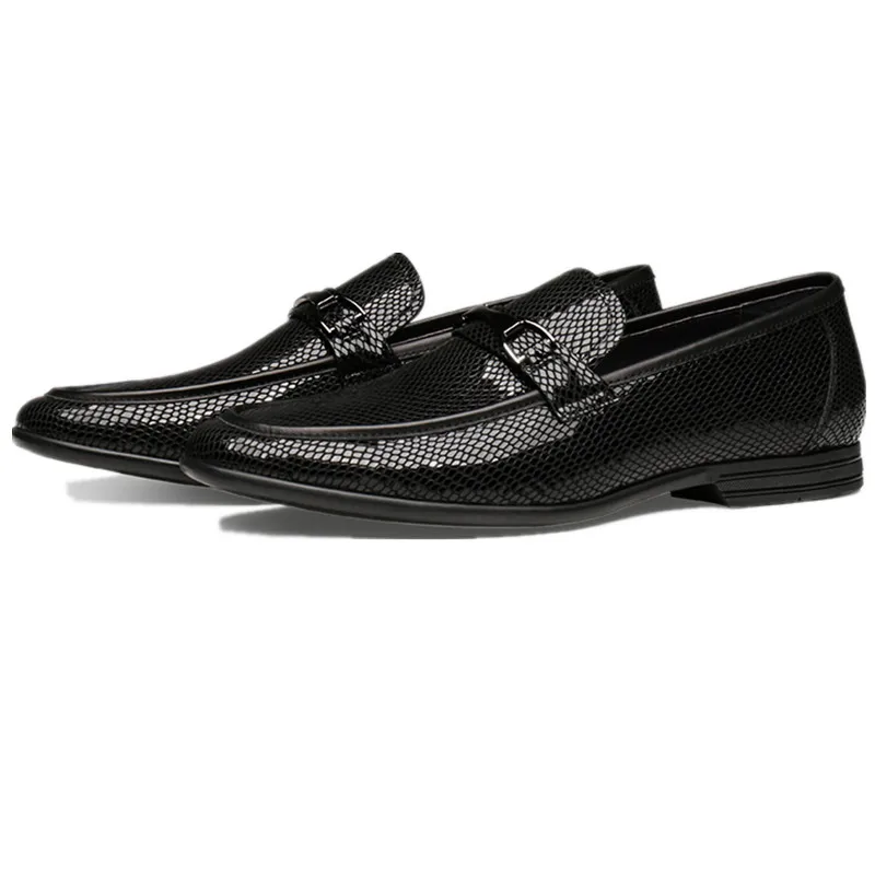 Сияние на Зърно Кафяви/Черни Лоферы Мъжки Модел обувки От естествена кожа Лятна Ежедневни Мъжки Обувки Социална Обувки