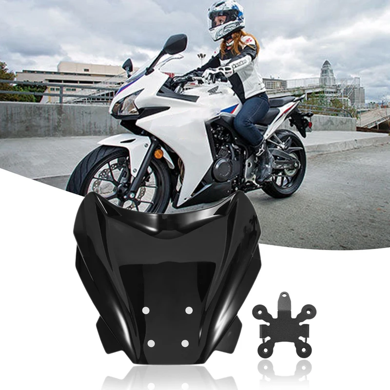 Черен Мотоциклет Предното Стъкло, Предното стъкло Дефлектори на Предното стъкло За по-Honda CB650R 2019-2021