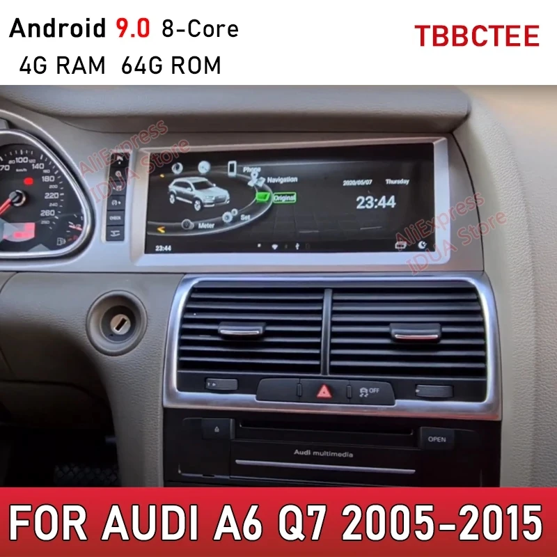 Android 9,0 4G 64G За Audi A6 Q7 2005 ~ 2015 MMI 2G 3G Автомобилен Мултимедиен плейър GPS Навигация Стерео Радио Сензорен Екран WiFi