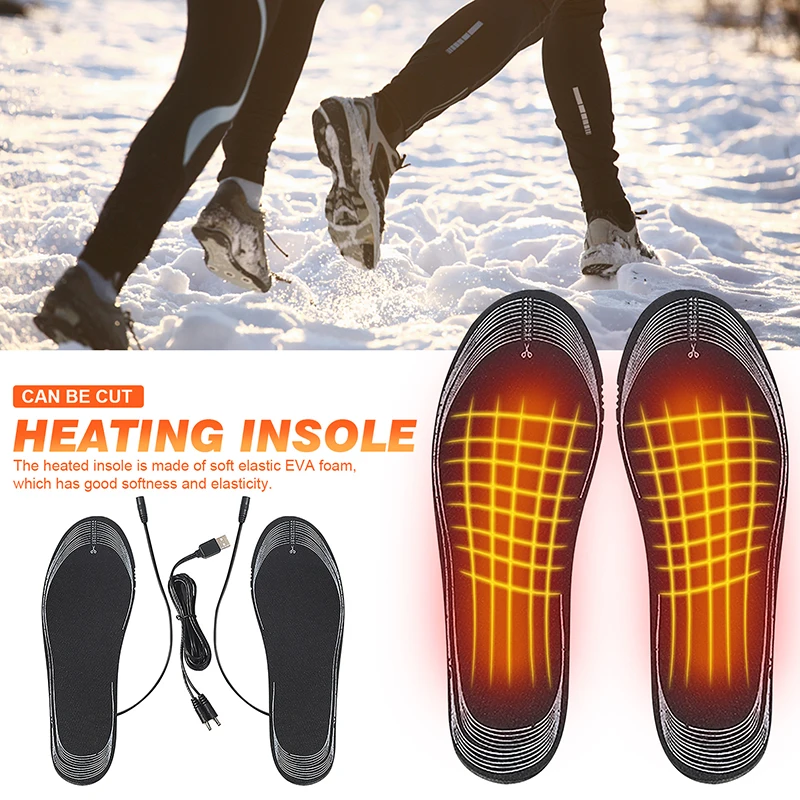 1 Чифт USB Стелки За Обувки С Топъл Миещи Преносими Електрически Уреди За Краката Спорт На Открито Зимни Топли Стелки За Мъже И Жени