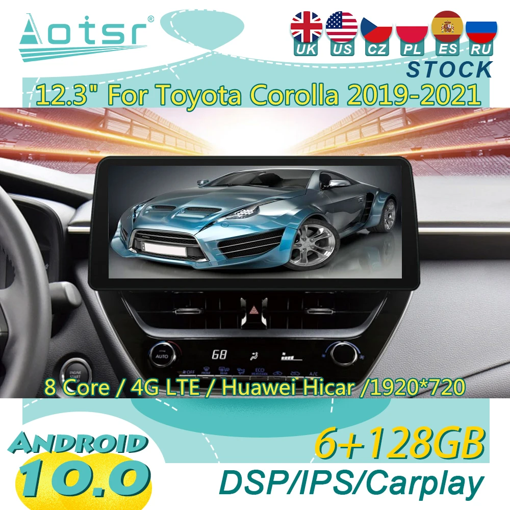 Android 10,0 За Toyota Corolla 2019 + Авто Радио GPS Навигация Мултимедиен Плеър Авторадио Стерео Главното Устройство Сензорен Екран