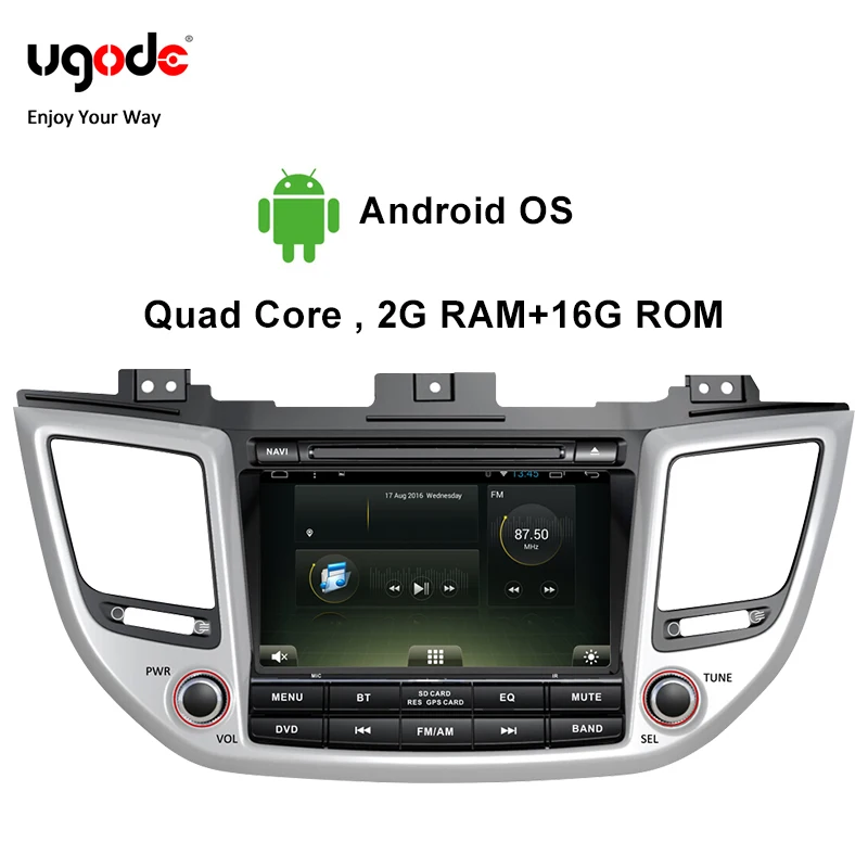 Ugode Автомобилен Мултимедиен Плеър 8 Инча(Ите) HD IPS Екран Монитори GPS Авто радио Bluetooth За 2015 Hyundai Tucson IX35