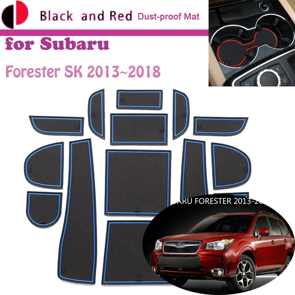 Гумена Подложка Врата Канал за Subaru Forester SG, SH SJ SK 2013 ~ 2018 Cushio Порта, Слот за Съхранение на Увеселителен парк Прахоустойчив Автомобил Sticke Pad Auto