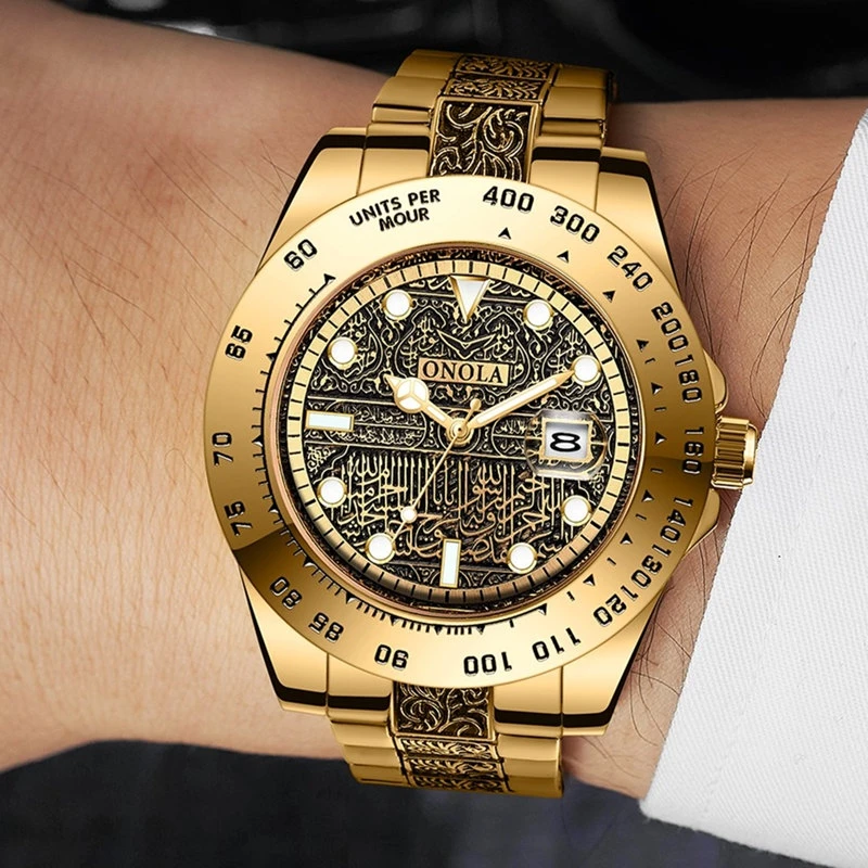 Часовници за Мъже, Водоустойчиви Висококачествени Ръчни Часовници ONOLA Бизнес Луксозни Спортни Qurtz Мъжки Модни Часовници с Голям Диаметър