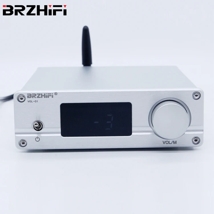 BRZHIFI Audio VOL-01 Предусилвател на силата на звука с дистанционно управление, съвместими с Bluetooth 5.0 LDAC Усилвател Аудиофильский Hi-Fi Усилвател Алуминий