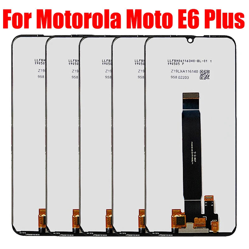 5 бр./лот LCD дисплей За Motorola Moto E6 Plus XT2025 XT2025-1 XT2025-2 LCD Панел Pantalla Сензорен екран Дигитайзер в Събирането на