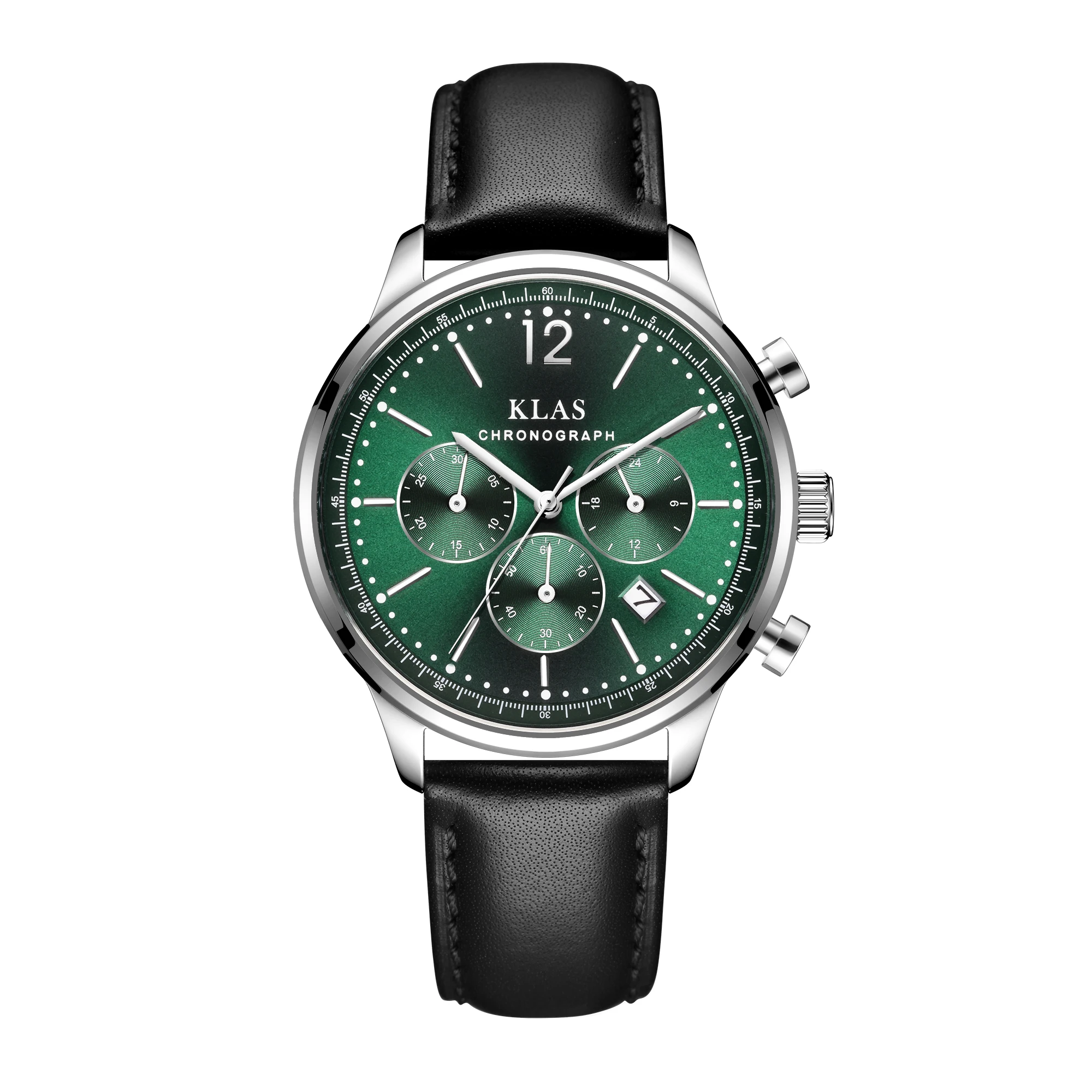 2021 Мъжка кожена каишка водоустойчив спортни часовници на марката KLAS