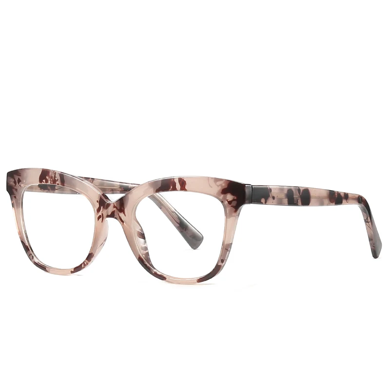 Ретро рамки за очила, дамски слънчеви очила с кошачьим око, Големи прозрачни прозрачни рамки за очила за жени, пластмасова пружина на крак RW2017