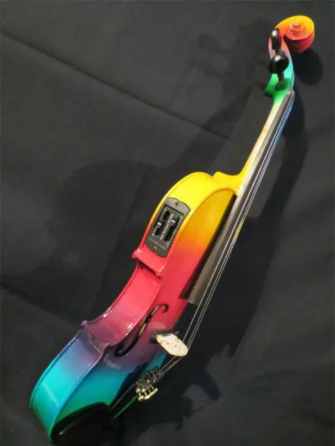 Цветна електрическа и акустична цигулка 4/4 перфектен звук