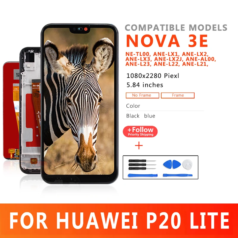 5,84 инчов LCD дисплей Nova 3Д със сензорен екран Pantalla с Рамка За Huawei P20 Lite NE-TL00 ANE-LX1 / LX3 Резервни Части за LCD дисплей
