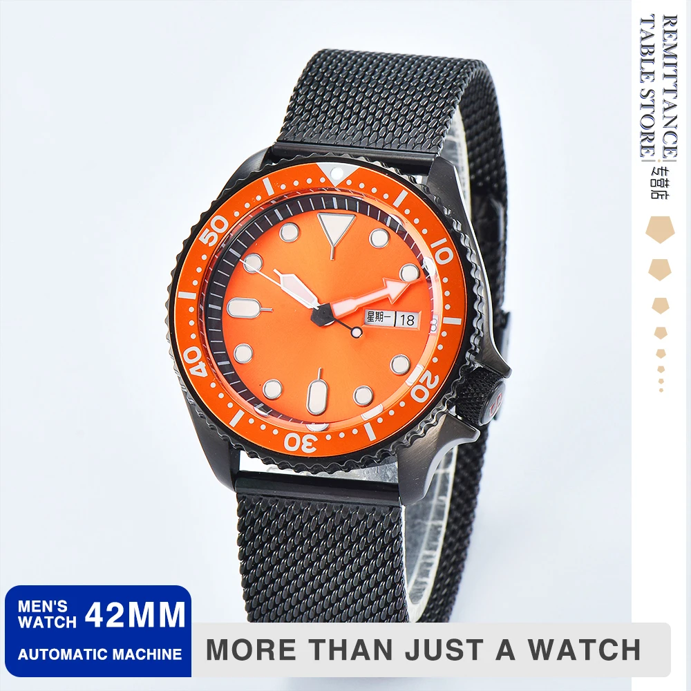 Луксозни мъжки часовник NH36A със сапфир стъкло, автоматични механични часовници, водонепроницаемое о-пръстен, матиран корпус от неръждаема стомана